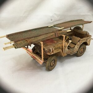 Improvised 1/18th Willys Jeep Ambulance.