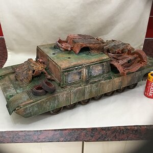 Post war Russian Training Tank Scrapyard Model, Large.